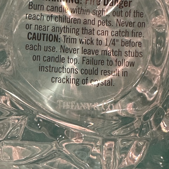 Tiffany & Co Rock Cut Votive 2.75 H Candle Holder with Tiffany etching and box - Picture 7 of 8